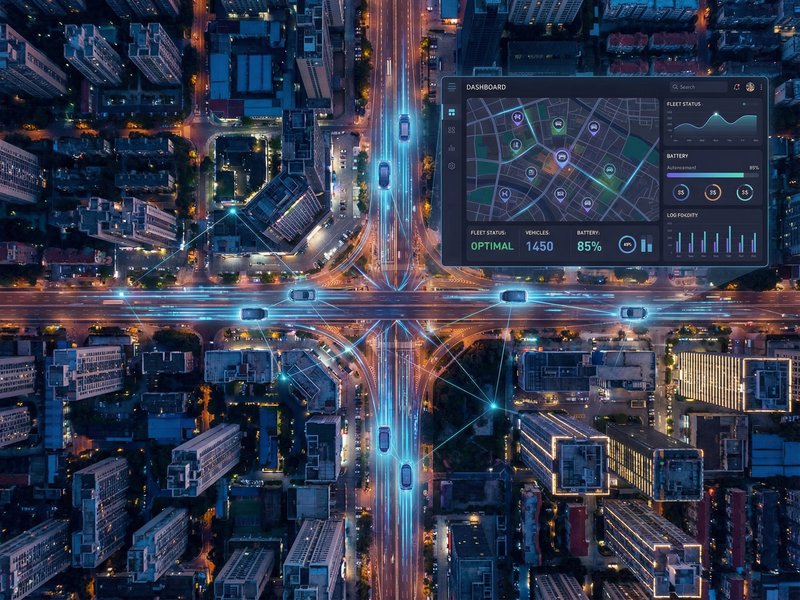 Autzu Autonomous Operation Control — bird's eye view of V2V, H2V, and H2G network connections