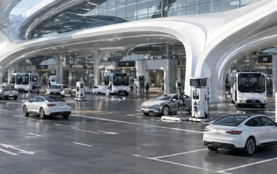 EV fast charging at an Autzu hub — every vehicle Autzu operates is electric and high-utilisation.